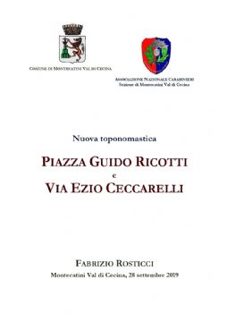 Nuova toponomastica PIAZZA GUIDO RICOTTI e VIA EZIO CECCARELLI